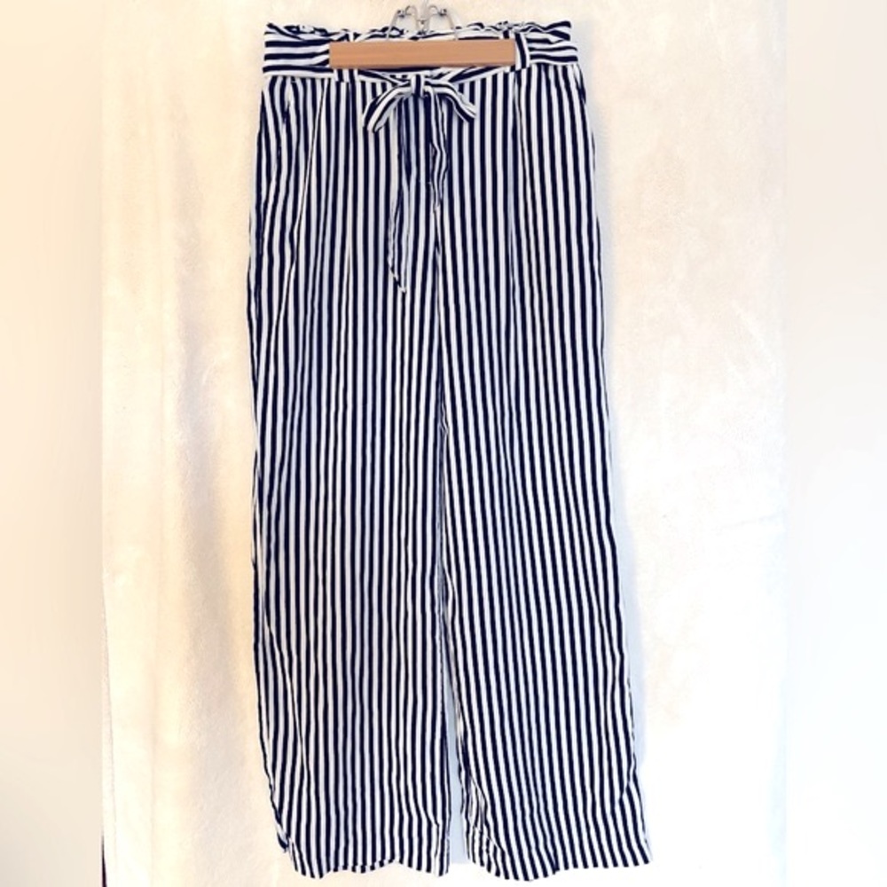Express Black White Striped Wide Leg Pant Size Medium